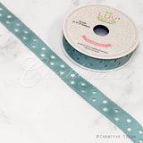 7/8" Grosgrain Dots Cut-Out Ribbon-10 Yds (Cel)