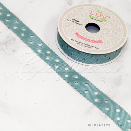 7/8" Grosgrain Dots Cut-Out Ribbon-10 Yds (Cel)