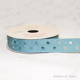 7/8" Grosgrain Dots Cut-Out Ribbon-10 Yds (Cel)