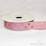 7/8" Grosgrain Dots Cut-Out Ribbon-10 Yds (Mauve)