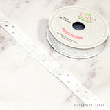 7/8" Grosgrain Dots Cut-Out Ribbon-10 Yds (White)
