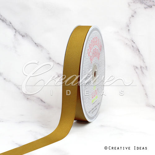 7/8" Grosgrain Ribbon - 50 Yards (Antique Gold)