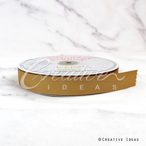 7/8" Grosgrain Ribbon - 50 Yards (Antique Gold)