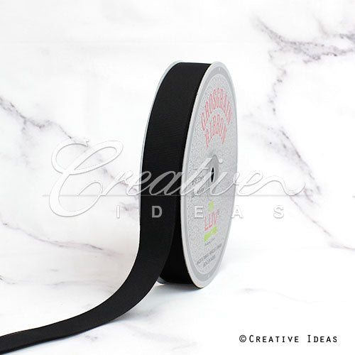 7/8" Grosgrain Ribbon - 50 Yards (Black)