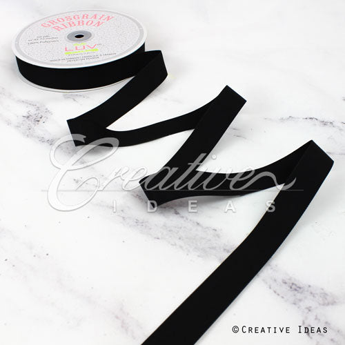 7/8" Grosgrain Ribbon - 50 Yards (Black)