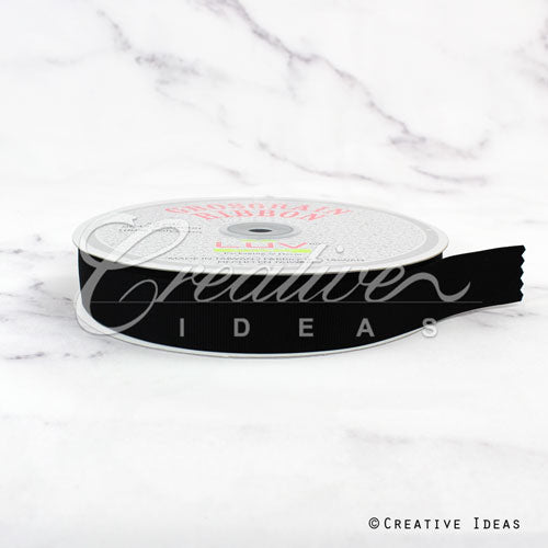 7/8" Grosgrain Ribbon - 50 Yards (Black)