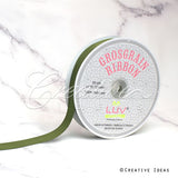 7/8" Grosgrain Ribbon - 50 Yards (Moss Green)