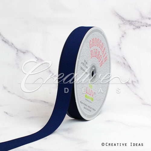 7/8" Grosgrain Ribbon - 50 Yards (Navy Blue)