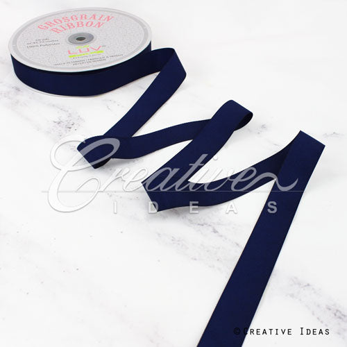 7/8" Grosgrain Ribbon - 50 Yards (Navy Blue)