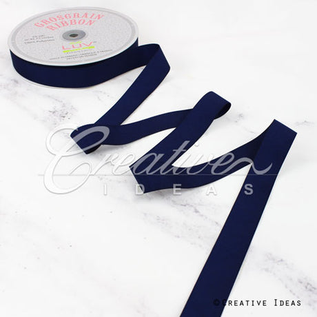 7/8" Grosgrain Ribbon - 50 Yards (Navy Blue)