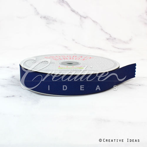 7/8" Grosgrain Ribbon - 50 Yards (Navy Blue)
