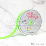7/8" Grosgrain Ribbon - 50 Yards (Neon Green)
