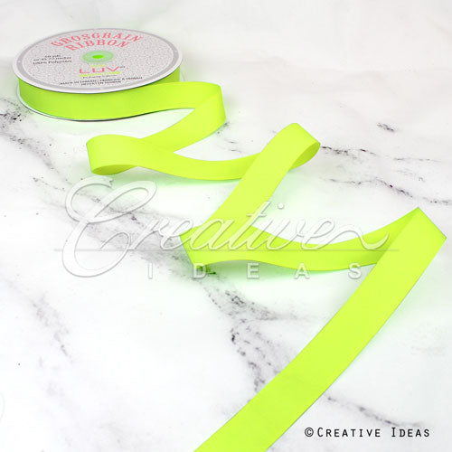 7/8" Grosgrain Ribbon - 50 Yards (Neon Yellow)