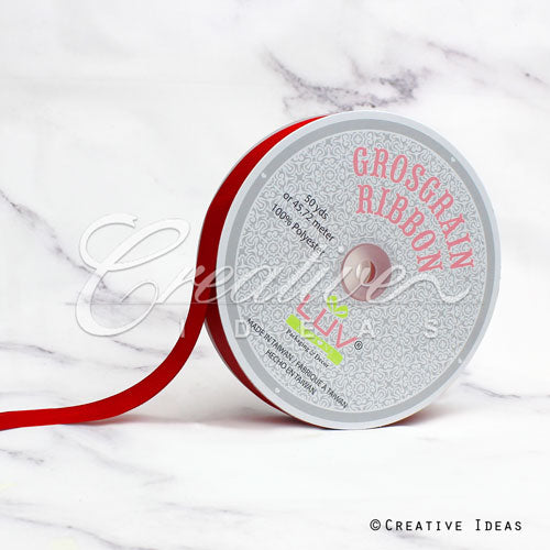 7/8" Grosgrain Ribbon - 50 Yards (Red)
