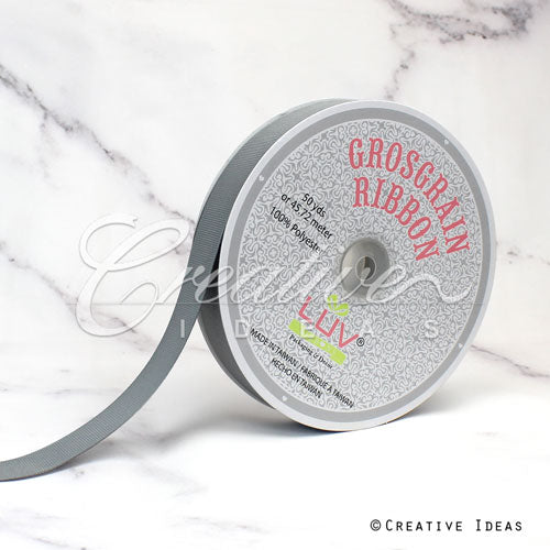 7/8" Grosgrain Ribbon - 50 Yards (Silver)