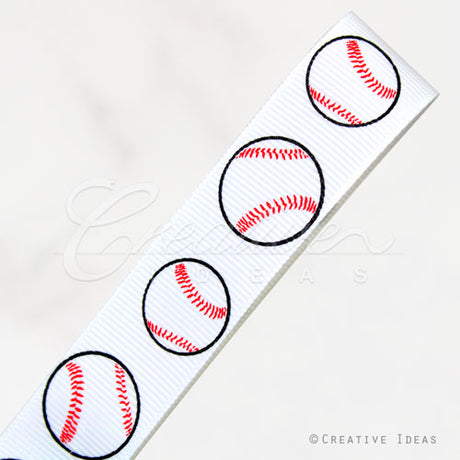 7/8" Grosgrain Sports Ribbon - 10 Yards (Baseball)