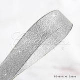 7/8" Metallic Taffeta - 25 Yards (Silver)
