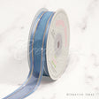 7/8" Organza With Satin And Gold Edge Ribbon - 25 Yards (Antique Blue)