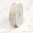 7/8" Organza With Satin And Gold Edge Ribbon - 25 Yards (Antique White)