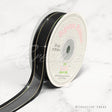 7/8" Organza With Satin And Gold Edge Ribbon - 25 Yards (Black)