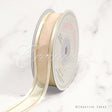 7/8" Organza With Satin And Gold Edge Ribbon - 25 Yards (Ivory)