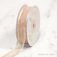 7/8" Organza With Satin And Gold Edge Ribbon - 25 Yards (Light Peach)