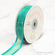 7/8" Organza With Satin And Gold Edge Ribbon - 25 Yards (Tropic Blue)