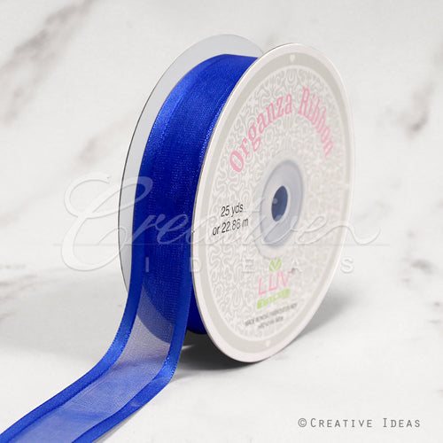 7/8" Organza With Satin Edge Ribbon - 25 Yards (Royal Blue)