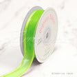 7/8" Organza With Satin & Silver Edge Ribbon - 25 Yards (Apple Green)