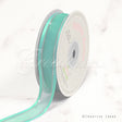 7/8" Organza With Satin & Silver Edge Ribbon - 25 Yards (Aqua)