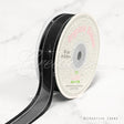 7/8" Organza With Satin & Silver Edge Ribbon - 25 Yards (Black)