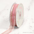 7/8" Organza With Satin & Silver Edge Ribbon - 25 Yards (Blush)