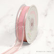 7/8" Organza With Satin & Silver Edge Ribbon - 25 Yards (Light Pink)