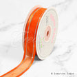 7/8" Organza With Satin & Silver Edge Ribbon - 25 Yards (Orange)