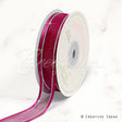 7/8" Organza With Satin & Silver Edge Ribbon - 25 Yards (Wine)