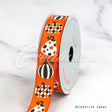 7/8" Satin Argyle Pumpkin Ribbon-10 Yds (Orange)