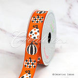 7/8" Satin Argyle Pumpkin Ribbon-10 Yds (Orange)