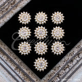 7/8" Small Pearl Cluster Rhinestone Accessories-10Pcs (Gold)