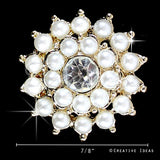 7/8" Small Pearl Cluster Rhinestone Accessories-10Pcs (Gold)