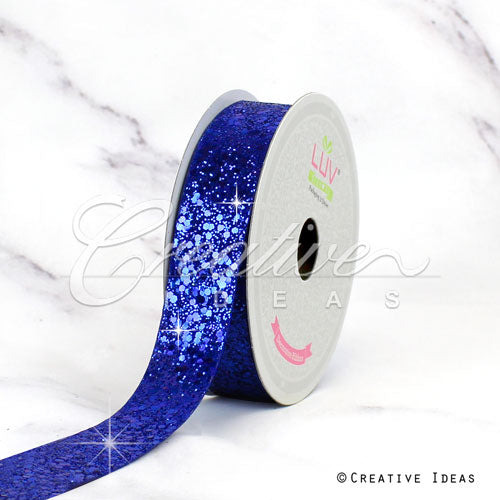 7/8" Sparkly Sequins Ribbon-10 Yds (Royal Blue)