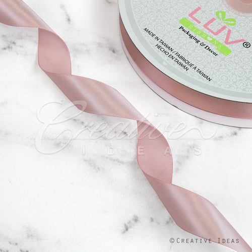 7/8" Single Face Satin Ribbon - 100 Yards (Mauve Pink)