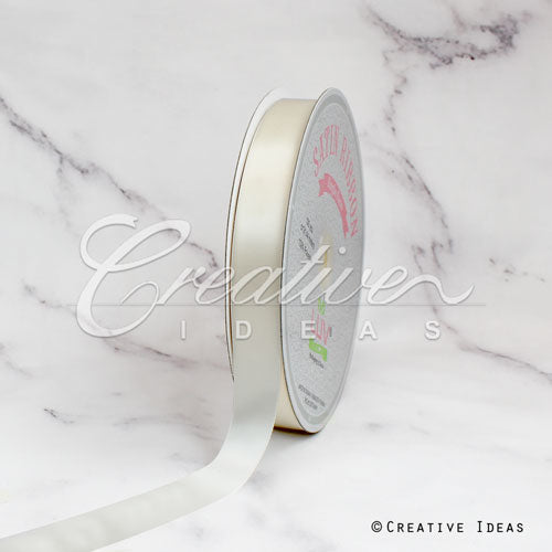 7/8" Single Face Satin Ribbon - 100 Yards (Antique White)