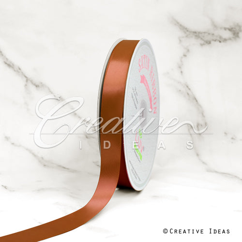 7/8" Single Face Satin Ribbon - 100 Yards (Copper)