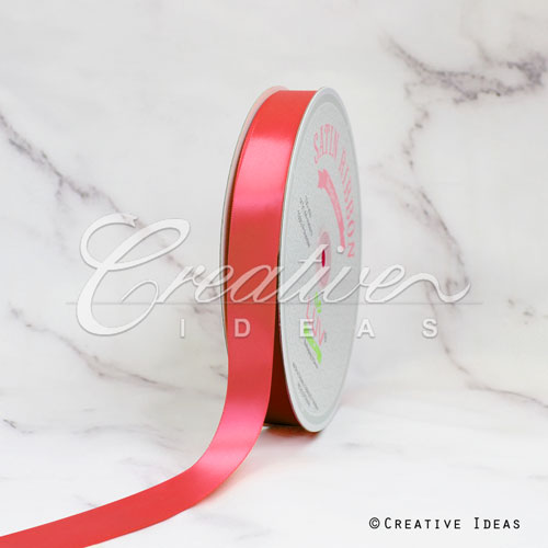 7/8" Single Face Satin Ribbon - 100 Yards (Coral)