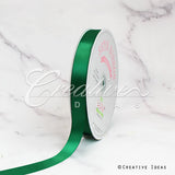 7/8" Single Face Satin Ribbon - 100 Yards (Emerald Green)