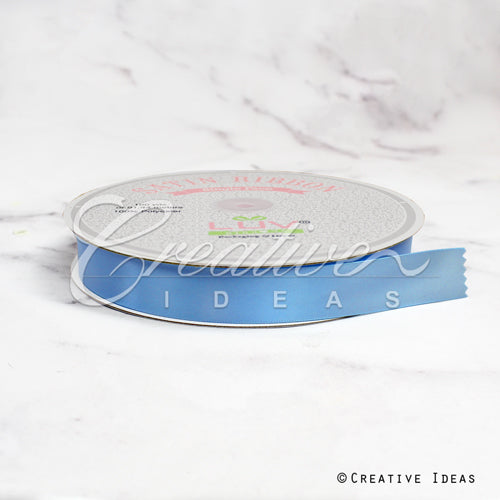7/8" Single Face Satin Ribbon - 100 Yards (French Blue)