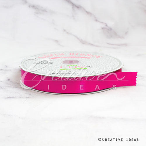 7/8" Single Face Satin Ribbon - 100 Yards (Hot Pink)
