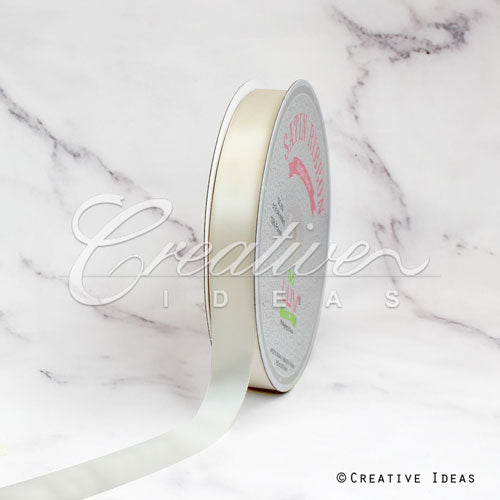 7/8" Single Face Satin Ribbon - 100 Yards (Ivory)