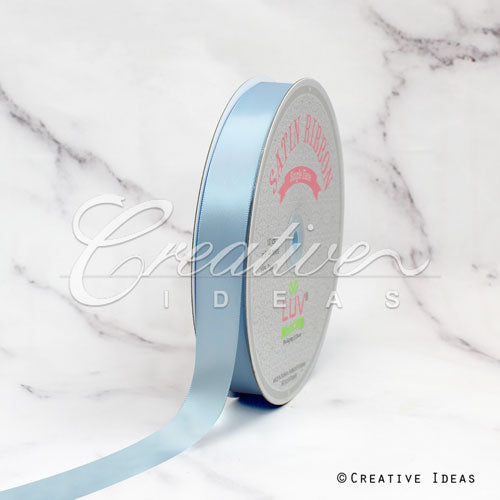 7/8" Single Face Satin Ribbon - 100 Yards (Light Blue)