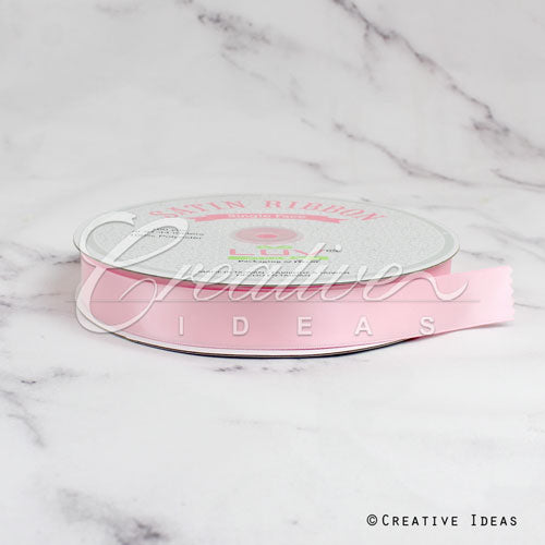 7/8" Single Face Satin Ribbon - 100 Yards (Light Pink)